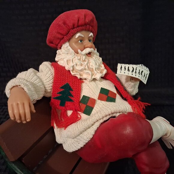 Department 56 Possible Dreams Checking It Twice Golfing Santa on Bench Golf Bag - Picture 7 of 11